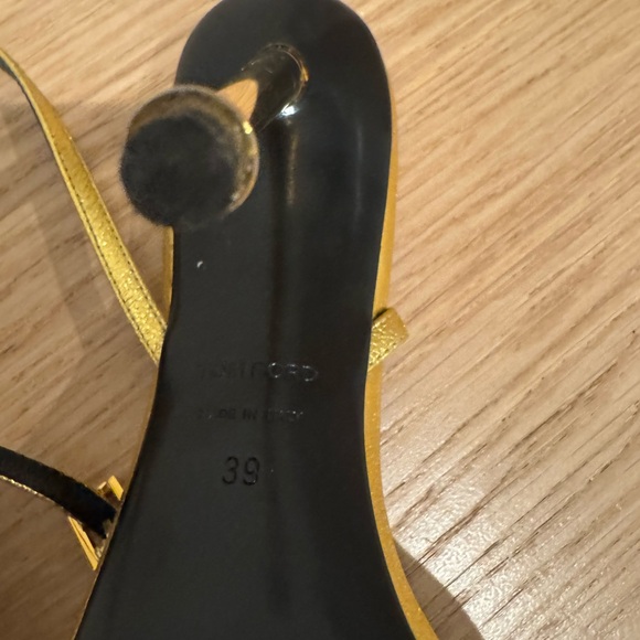 Tom Ford Metallic Gold Strappy Stiletto Sandals - Picture 7 of 16